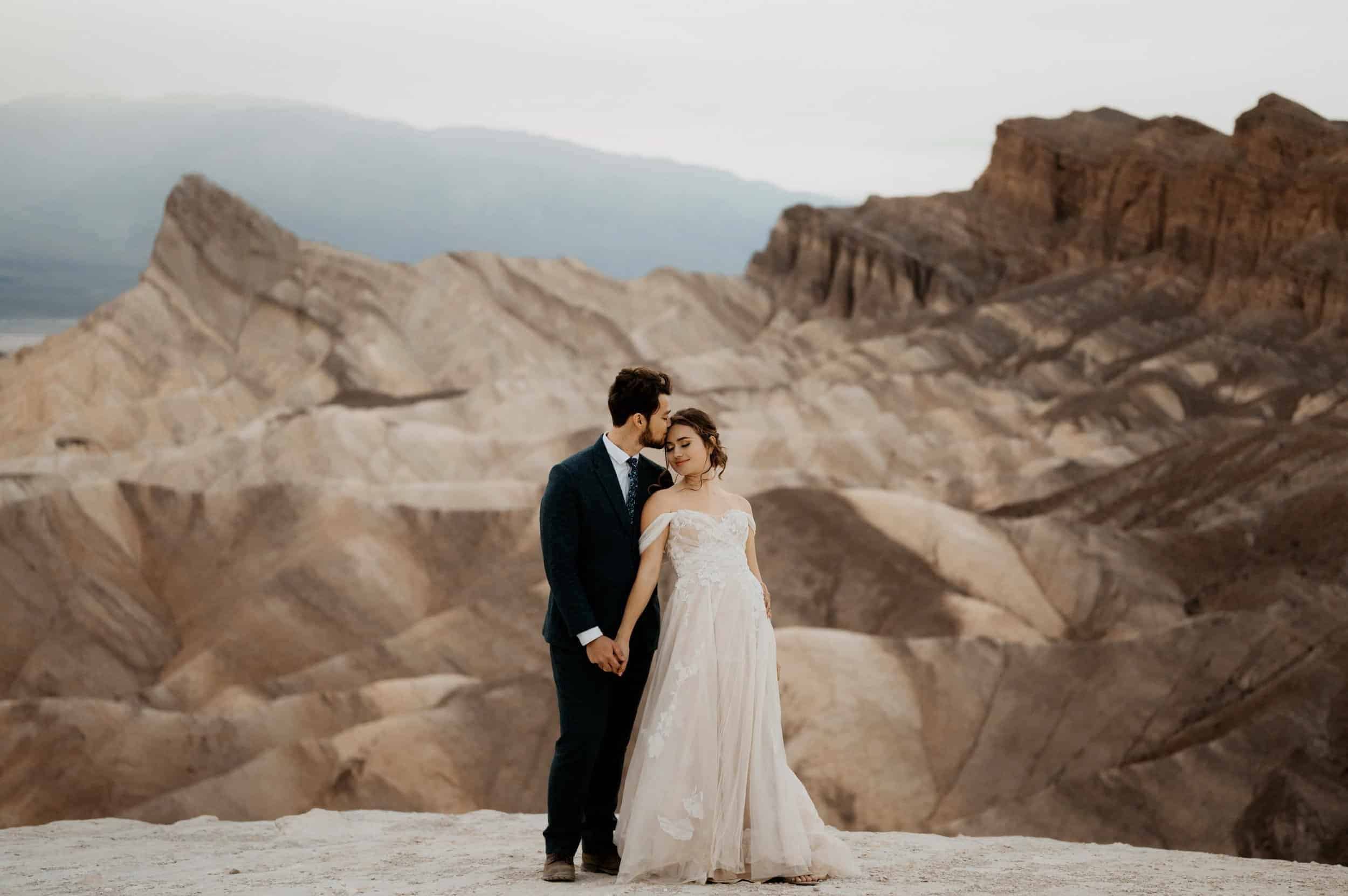 Couple eloping in Death Valley California