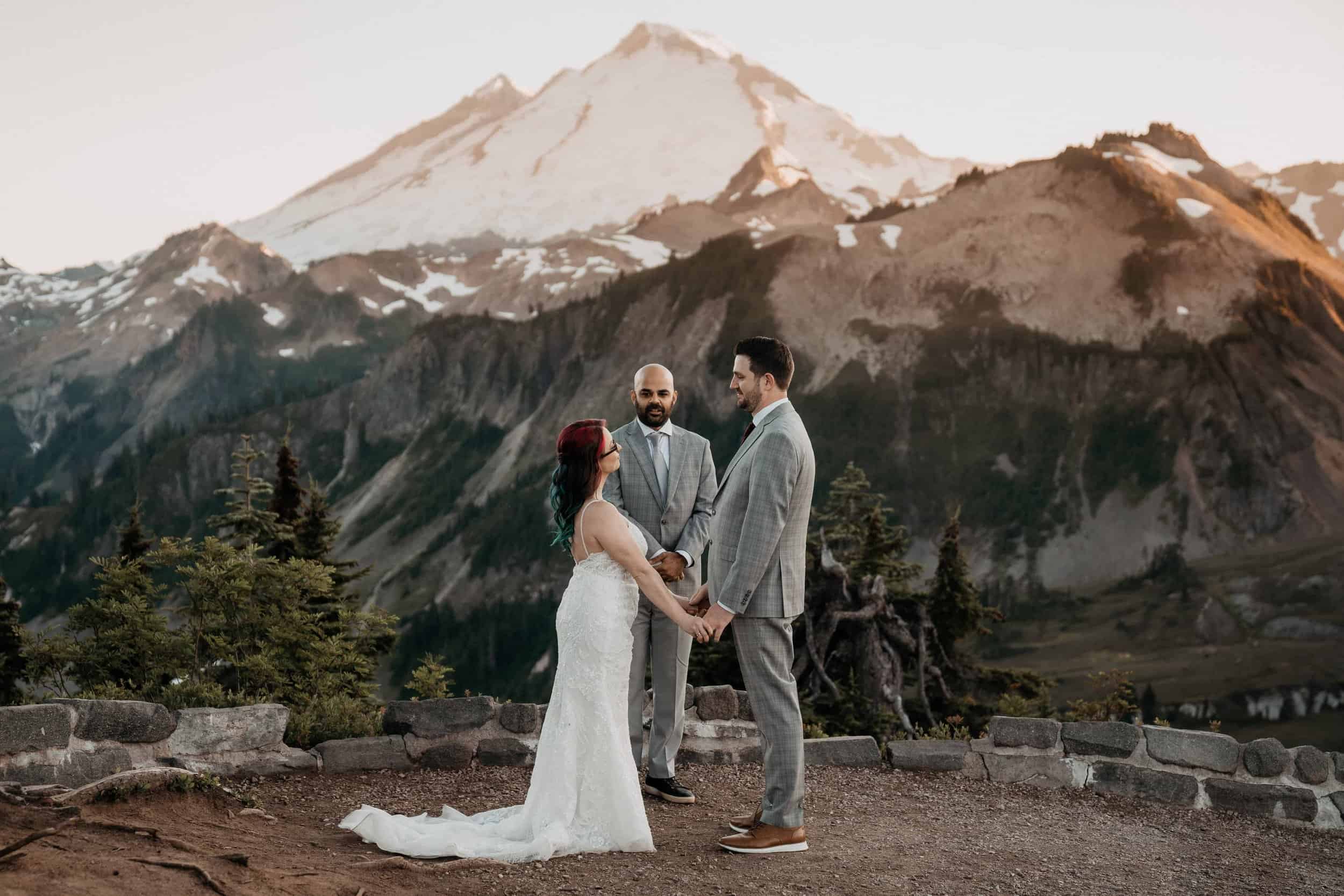 Best elopement locations in the Mountains mt baker